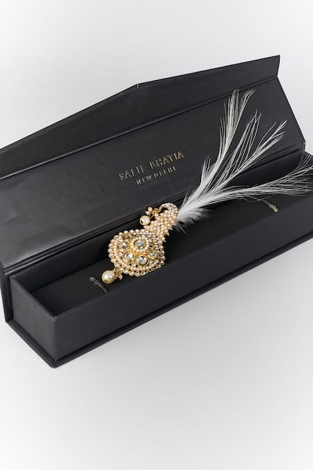 SALIL BHATIA Kundan & Pearl Feather Kalangi 