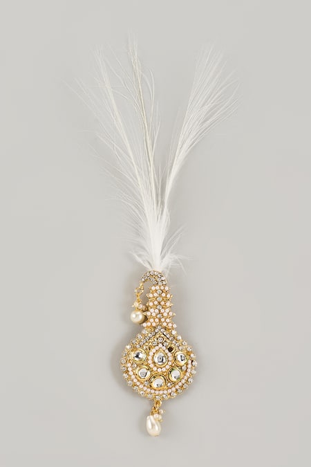 SALIL BHATIA Semi-Precious Kundan & Feather Kalangi 