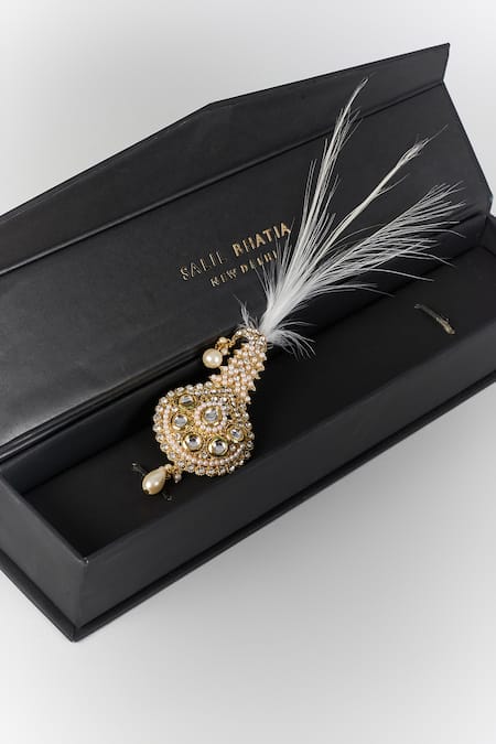 SALIL BHATIA Semi-Precious Kundan & Feather Kalangi 