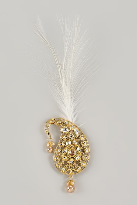 SALIL BHATIA Semi-Precious Kundan & Feather Kalangi 