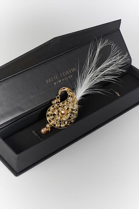 SALIL BHATIA Semi-Precious Kundan & Feather Kalangi 