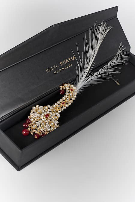 SALIL BHATIA Kundan & Pearl Feather Kalangi 