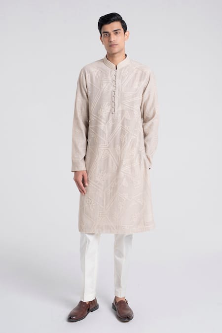 Dhruv Vaish Abstract Embroidered Kurta Set 