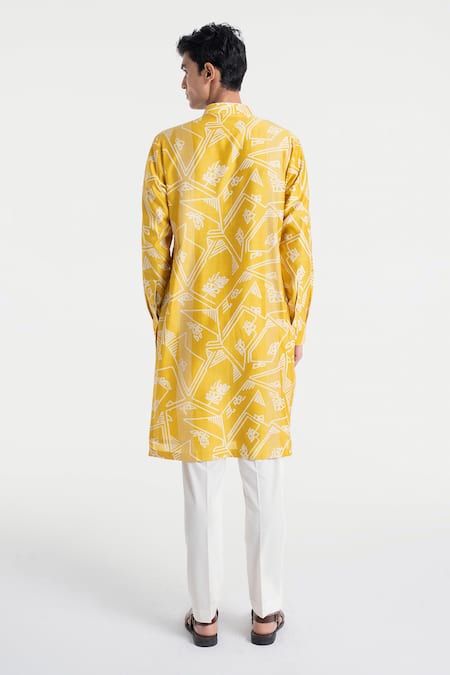 Dhruv Vaish Clasic Cut Printed Kurta Set 