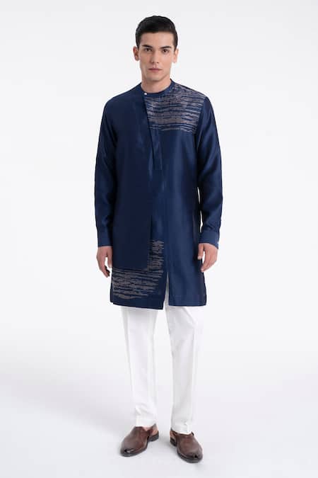 Dhruv Vaish Zari Embroidered Layered Kurta Set 