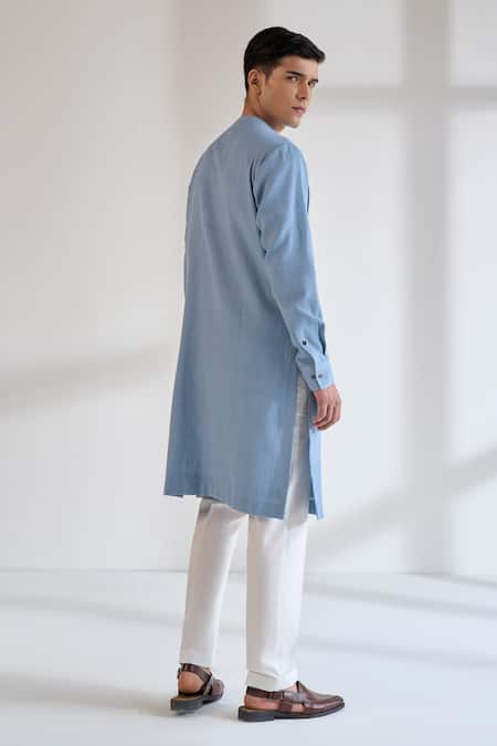 Dhruv Vaish Diagonal Curve Panel Kurta Set 