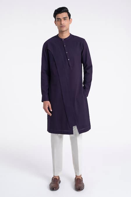 Dhruv Vaish Diagonal Curve Panel Kurta Set 