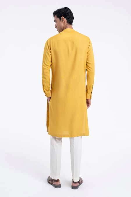 Dhruv Vaish Front Open High Neck Embroidered Kurta Set 