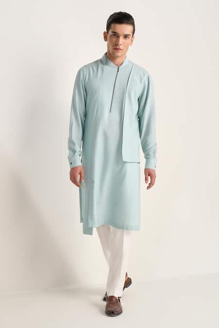 Dhruv Vaish Zipper Layered Kurta Set 
