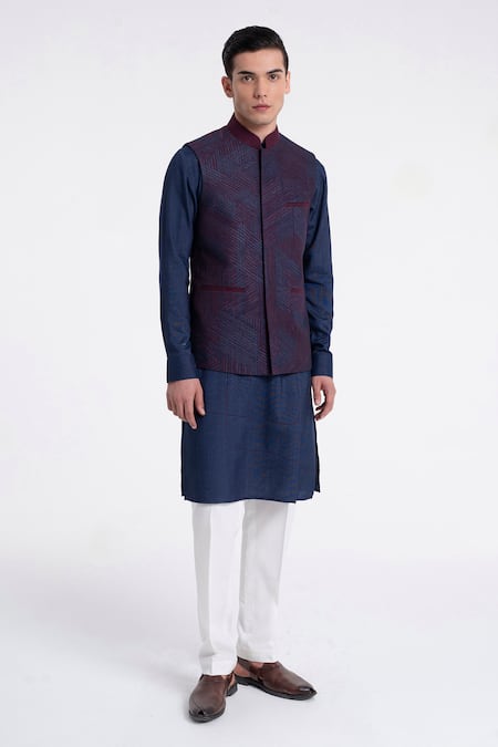 Dhruv Vaish Geometric Lace Jawahar Jacket 