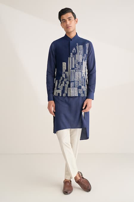 Dhruv Vaish Thread Embroidered Jawahar Jacket