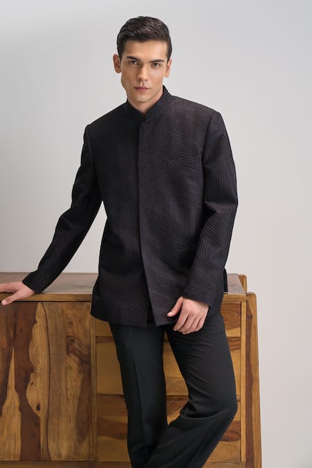 Dhruv Vaish Lace Embroidered Bandhgala 