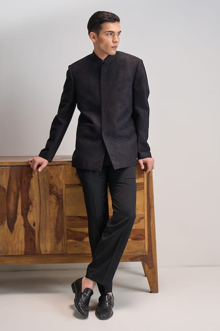 Dhruv Vaish Lace Embroidered Bandhgala 