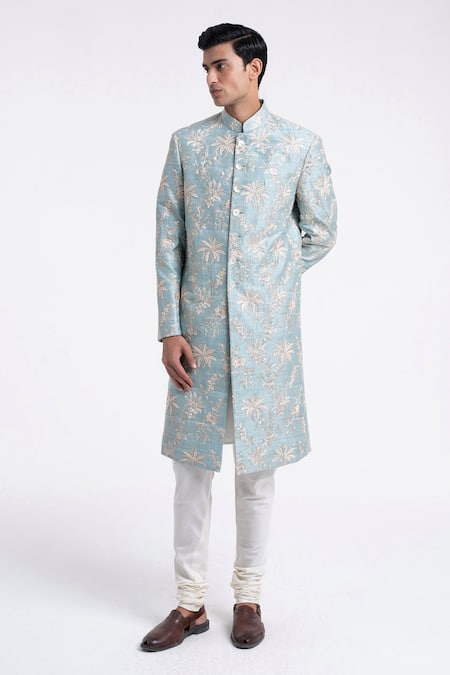 Dhruv Vaish Zari Embroidered Sherwani Set