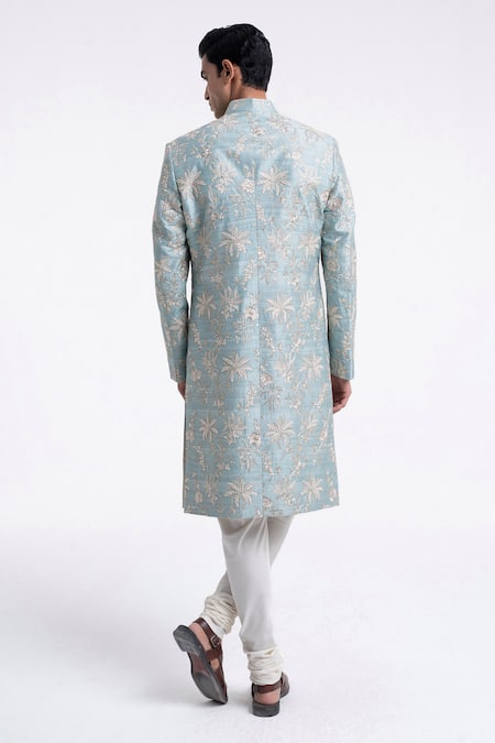 Dhruv Vaish Zari Embroidered Sherwani Set