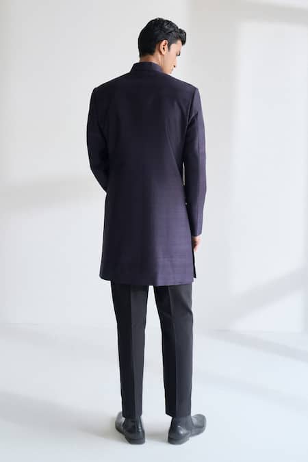 Dhruv Vaish Front Open Embroidered Sherwani