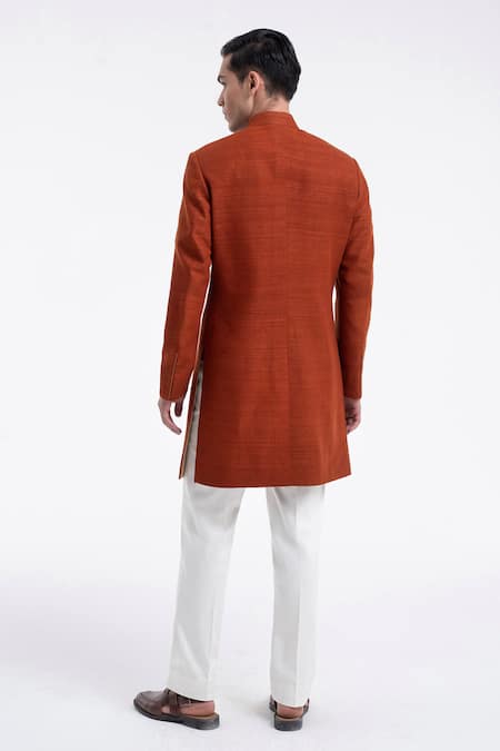 Dhruv Vaish Thread Detail Panel Sherwani Set