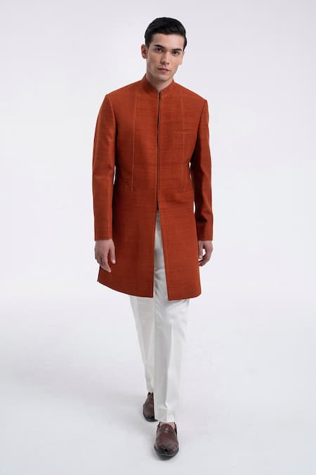 Dhruv Vaish Thread Detail Panel Sherwani Set