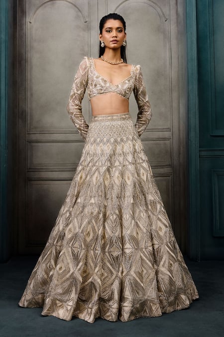 Ritika Mirchandani Eleanor Prism Embroidered Blouse & Lehenga Set 