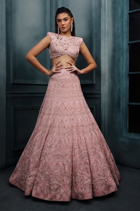 Ritika Mirchandani Cordelia Floral Thread Embroidered Bridal Lehenga Set 