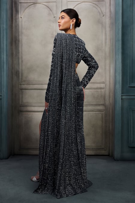 Ritika Mirchandani Aries Astral Weave Embroidered Lehenga Saree With Blouse 