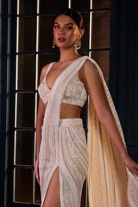 Ritika Mirchandani Infinity Embroidered Lehenga Saree With Blouse 