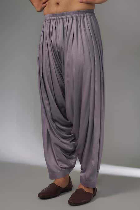 SALIL BHATIA_Purple Modal, Satin Sequins, Embroidery Amber Mahal Embellished Kurta Set _Online_at_Aza_Fashions