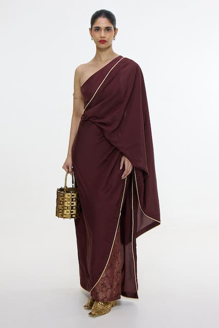 Ekaya Banaras Handwoven Pre-Draped Pant Saree Set 