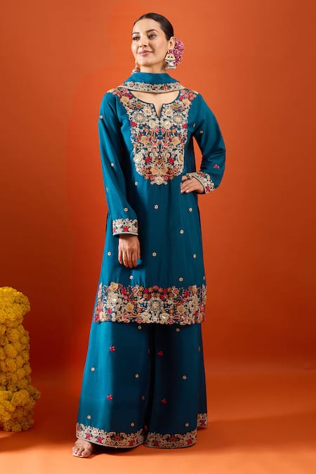 Samyukta Singhania Embroidered Kurta Sharara Set 