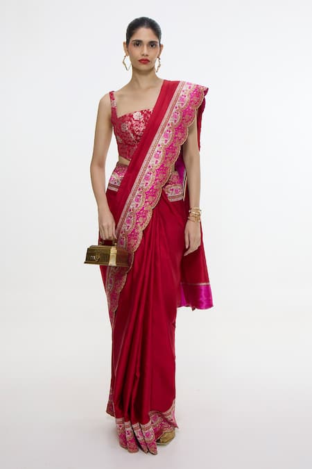 Ekaya Banaras Handwoven Kadhwa Banarasi Saree With Running Blouse 