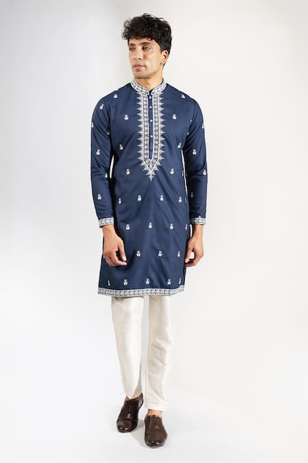 Rng Safawala Thread & Sequins Embroidered Kurta Set