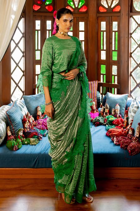 Chambray & CO. Aranay Chanderi Silk Saree With Blouse 