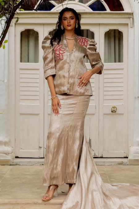 Chambray & CO. Karima Hand Embroidered Top & Skirt Set 