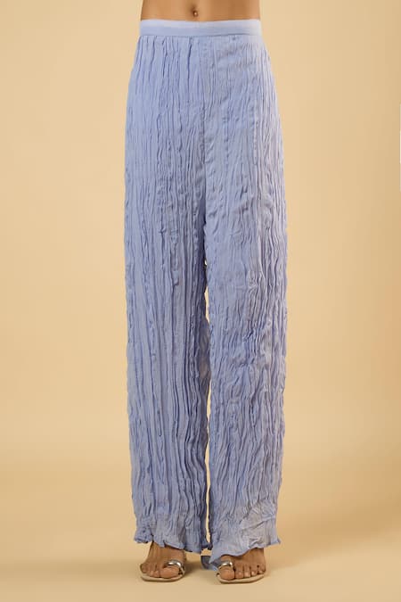 Dori & CO._Lavender Georgette Sequins, Embroidery Split V-neck Straight Kurta Set _Online_at_Aza_Fashions