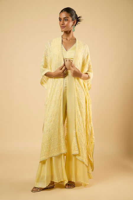 Dori & CO. Embroidered Kaftan Jacket & Pant Set 