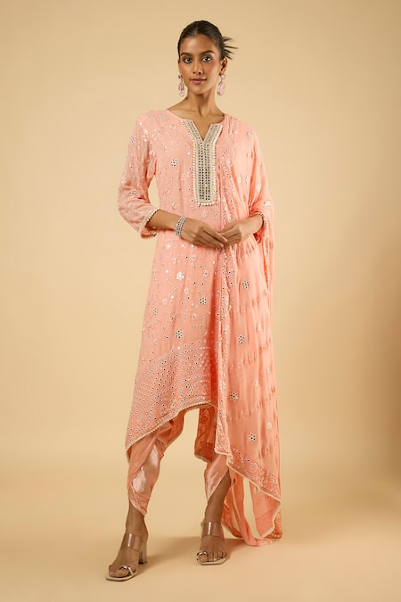 Dori & CO. Embroidered Kurta & Dhoti Pant Set 