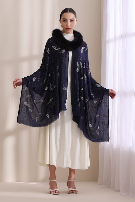 Dusala Charlotte Collared Stone Work Stole