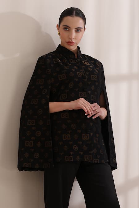 Dusala Dusala Cashmere Fine Wool Silk Zari Cape 