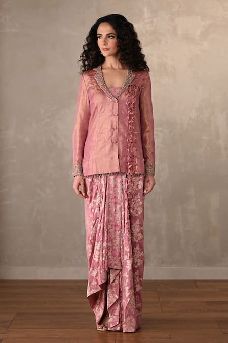 Onaya Banarasi Tissue Jacket & Skirt Set 