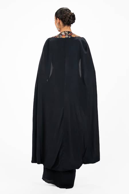 Onaya Cutdana Embroidered Cape Skirt Set 