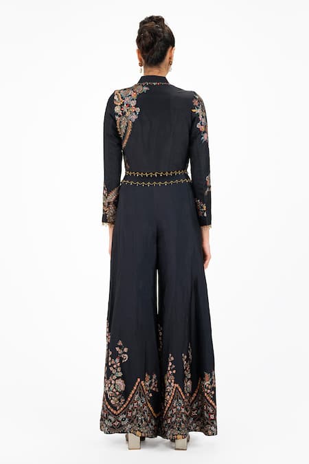 Onaya Embroidered Top & Flared Pant Set 