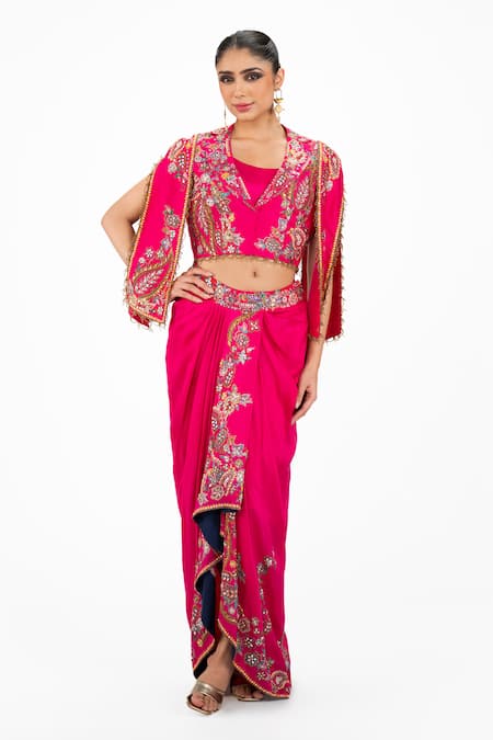 Onaya Embroidered Jacket & Skirt Set 