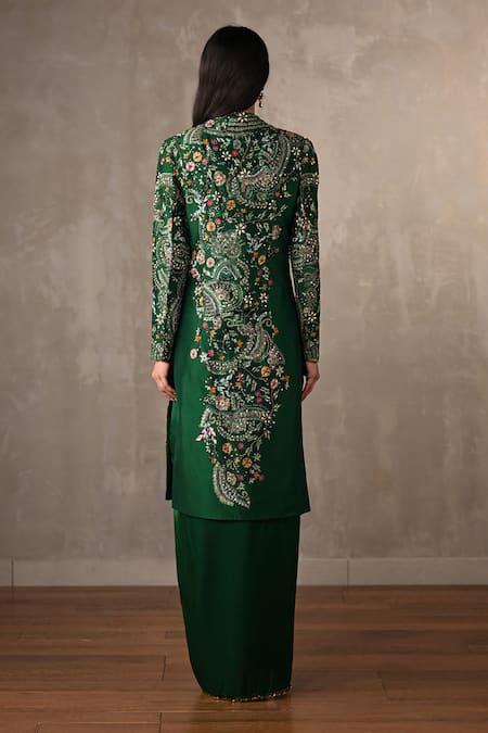 Onaya Hand Embroidered Paisley Jacket & Skirt Set 
