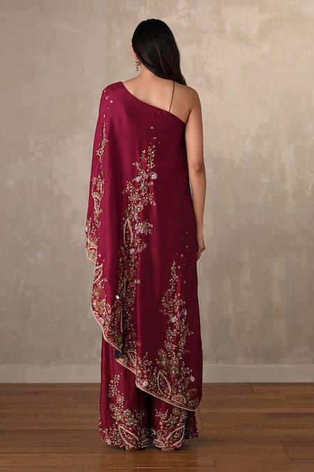 Onaya Embroidered One Shoulder Kurta & Pant Set 