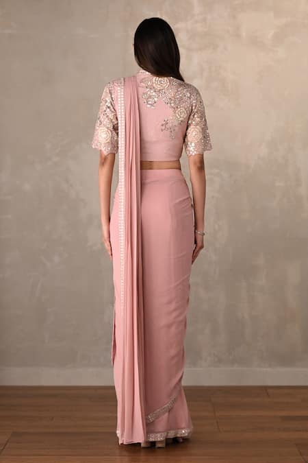 Onaya Embroidered Jacket & Pre-Draped Saree Set 