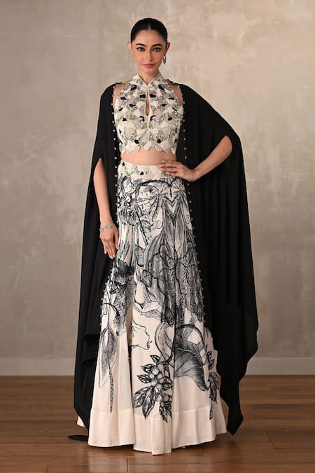 Onaya Embellished Blouse & Printed Lehenga Set 