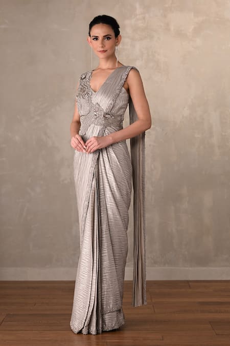 Onaya Pleated Draped Gown  