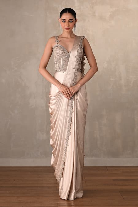Onaya Embellished Corset Drape Gown 