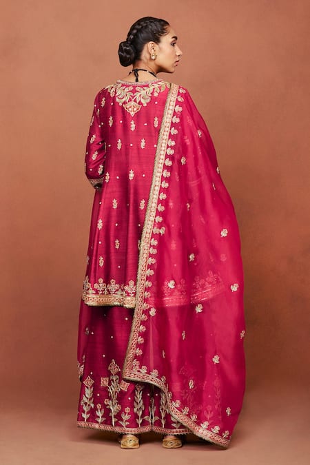 Sue Mue Zaavia Applique Dori Embroidered Anarkali Set 