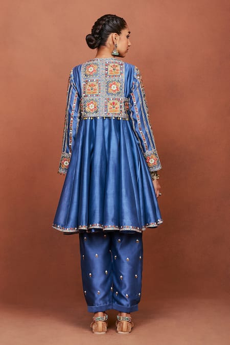 Sue Mue Rai Tribal Floral Applique Anarkali Salwar Set 